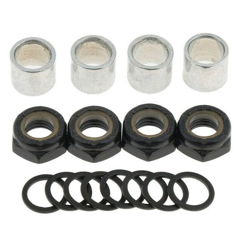 CfoPiryx Skateboard Truck Speed Kit Durable Round Metal Spacers Washers Repair Nuts Kit Washers Nuts Spacers for Bearing Performance Men Women Outdoor Skateboarding Trucks - Image 5